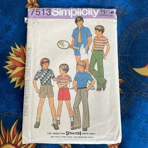 Vintage 1976 boys sewing pattern